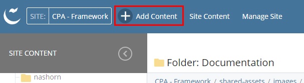 Cascade Add Content button