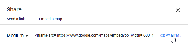 Google Maps embed markup