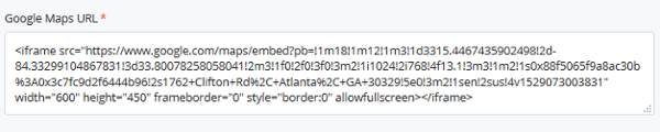 Cascade Google Maps embed field