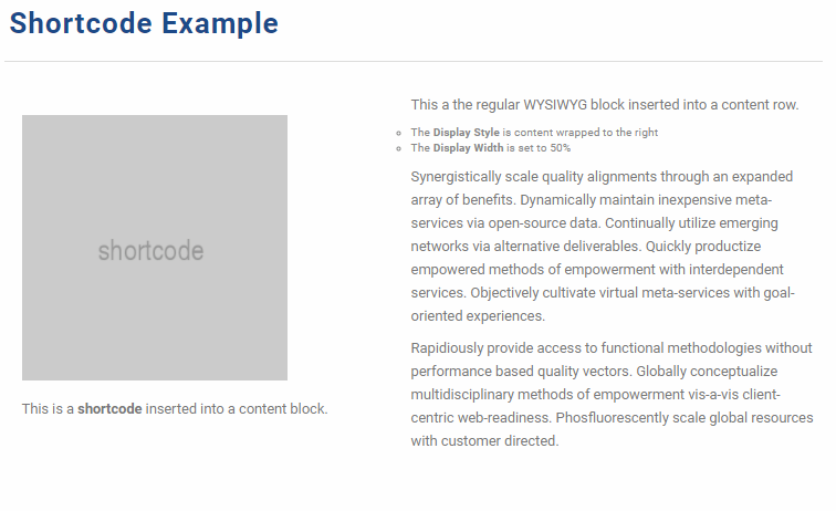 Cascade shortcode example