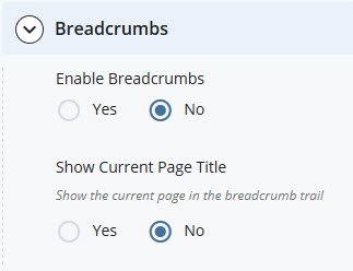 Breadcrumb configuration