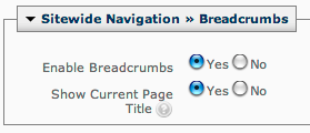 Breadcrumb configuration