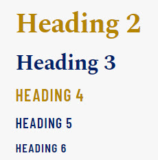 Examples of heading levels