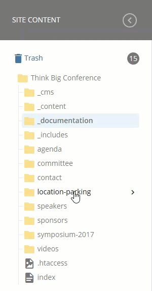 Folders Collapsing and Expanding