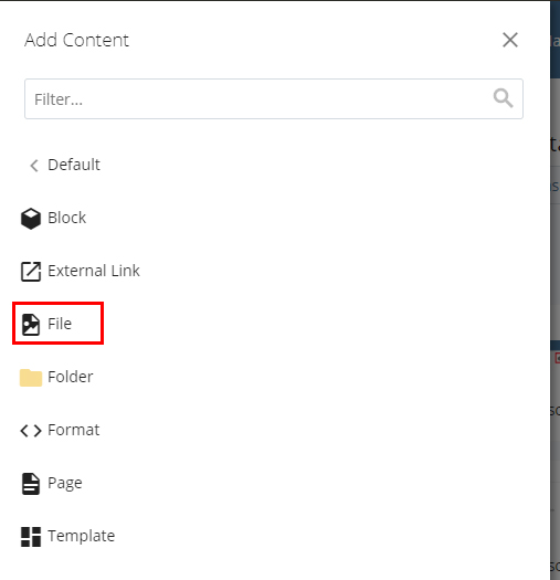 Cascade Add Content menu